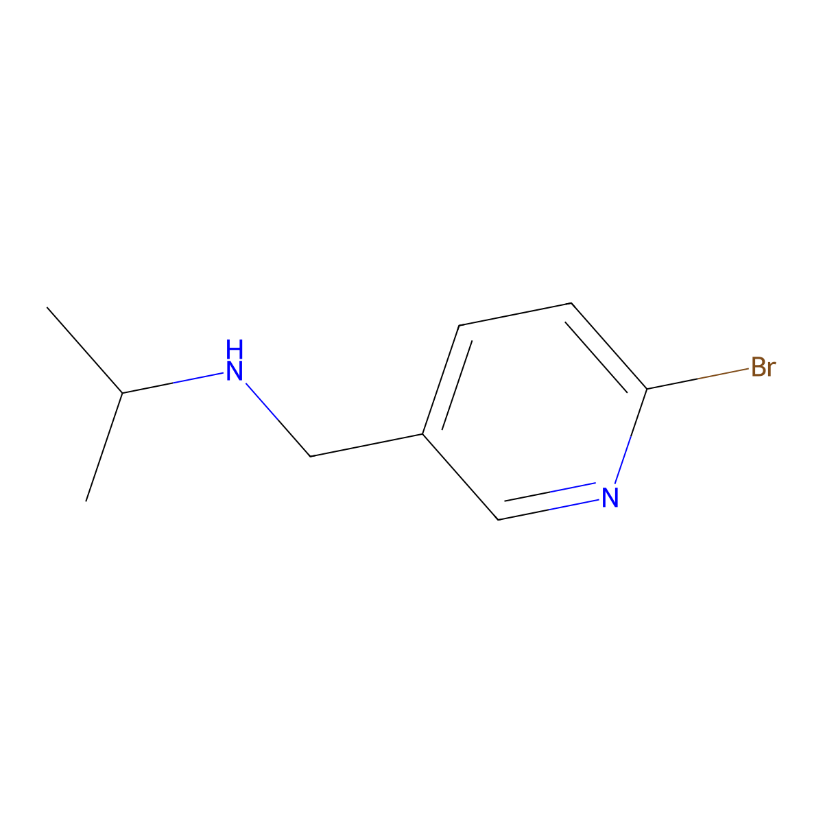 (6-Bromo-pyridin-3-ylmethyl)-isopropyl-amine molecular structure, CAS 1289385-04-1