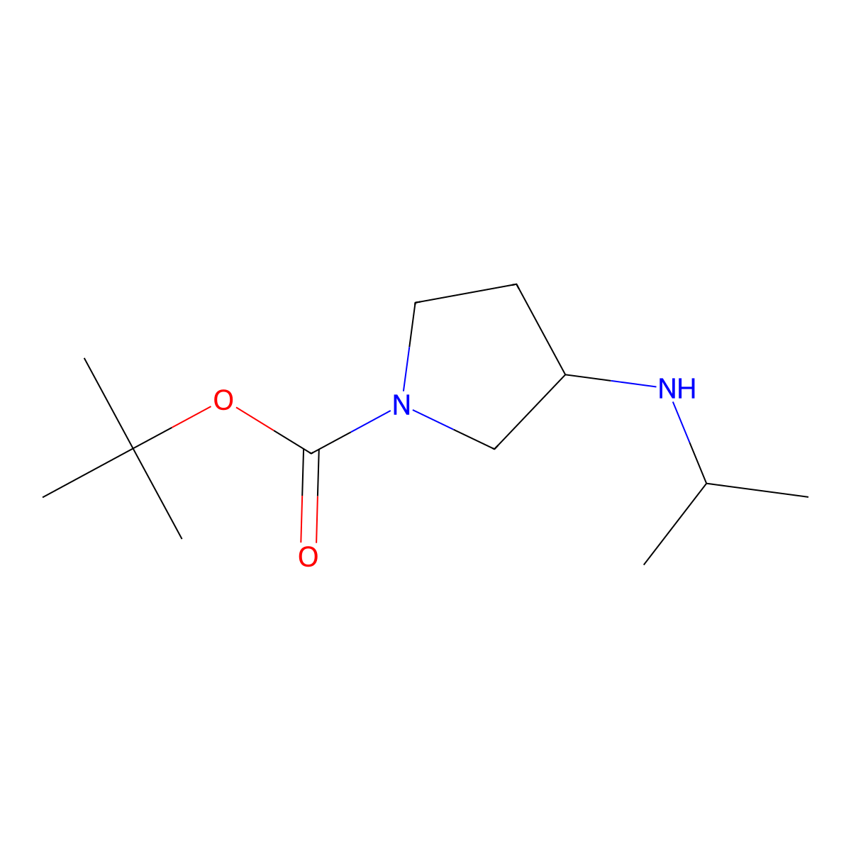 tert-Butyl 3-(isopropylamino)pyrrolidine-1-carboxylate molecular structure, CAS 1289385-05-2