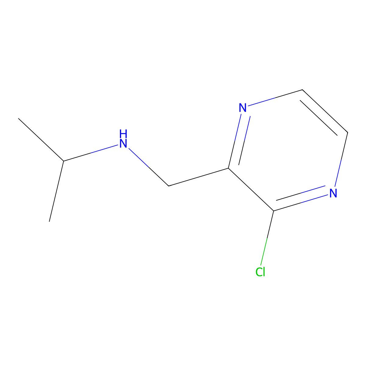 N-((3-Chloropyrazin-2-yl)methyl)propan-2-amine molecular structure, CAS 1289385-16-5