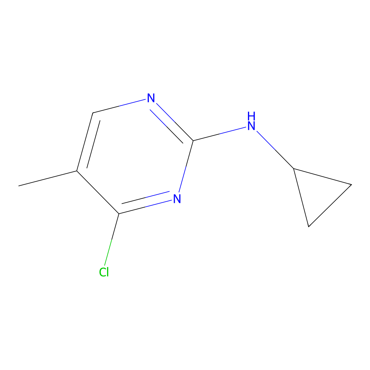 4-Chloro-N-cyclopropyl-5-methylpyrimidin-2-amine molecular structure, CAS 1289385-24-5