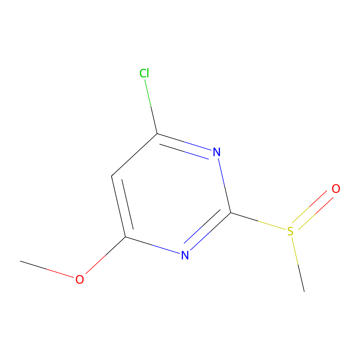 4-Chloro-6-methoxy-2-(methylsulfinyl)pyrimidine molecular structure, CAS 1289385-30-3