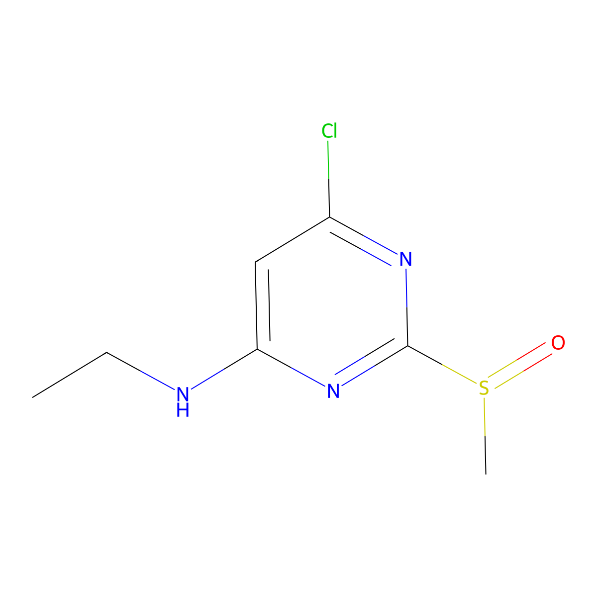 6-Chloro-N-ethyl-2-(methylsulfinyl)pyrimidin-4-amine molecular structure, CAS 1289385-39-2