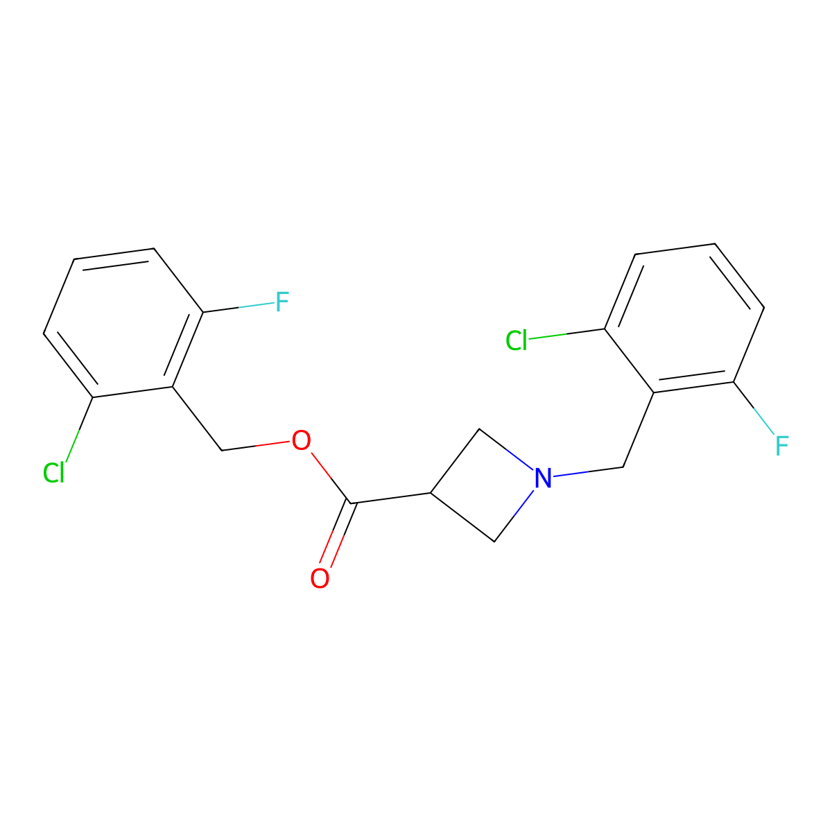 2-Chloro-6-fluorobenzyl 1-(2-chloro-6-fluorobenzyl)azetidine-3-carboxylate molecular structure, CAS 1289385-42-7