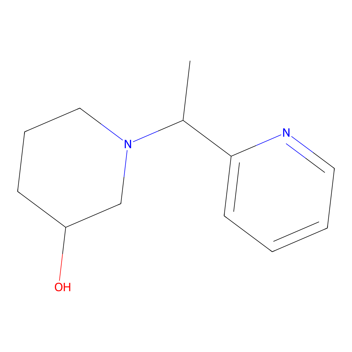 1-(1-(Pyridin-2-yl)ethyl)piperidin-3-ol molecular structure, CAS 1289385-52-9