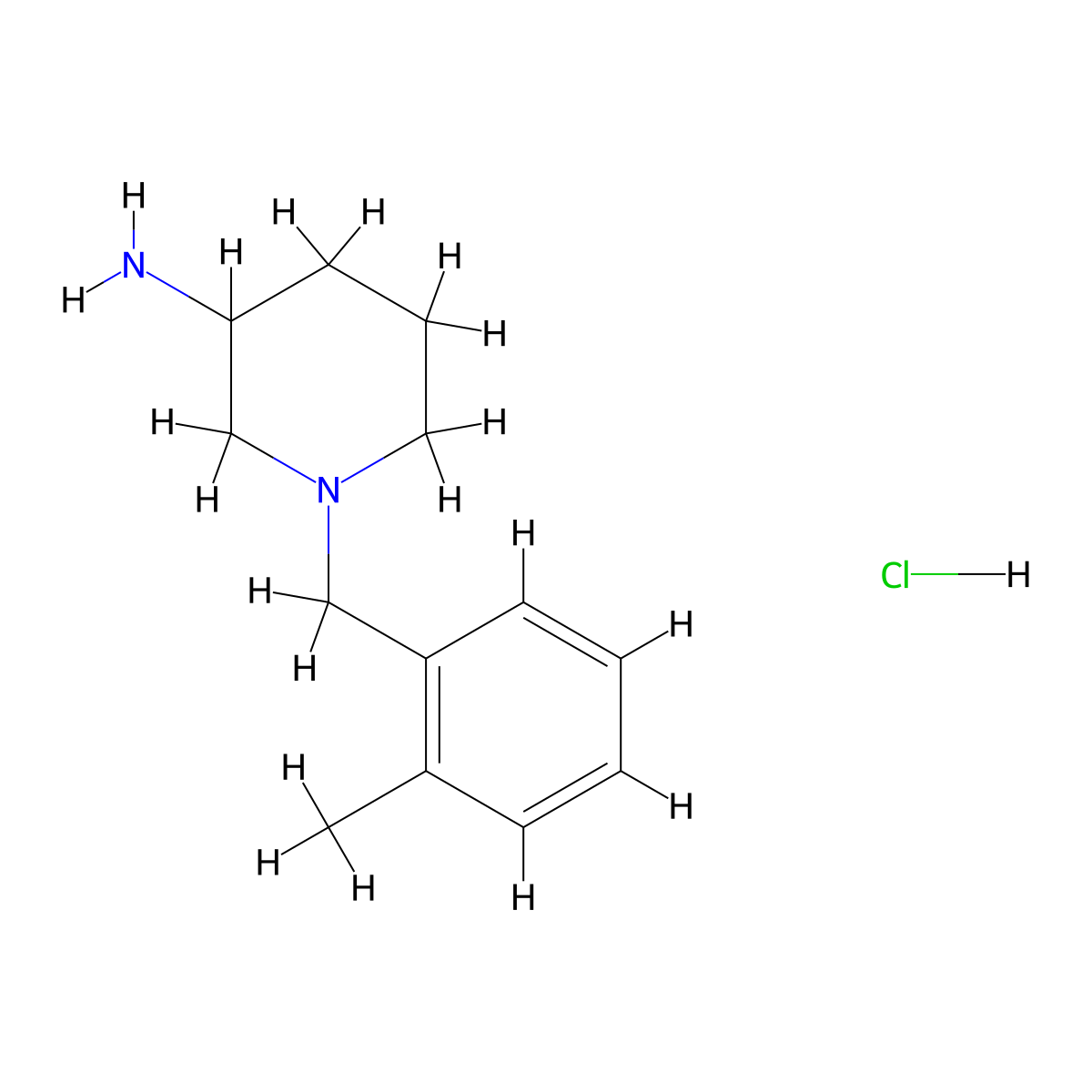 1-(2-Methylbenzyl)piperidin-3-amine hydrochloride molecular structure, CAS 1289385-62-1