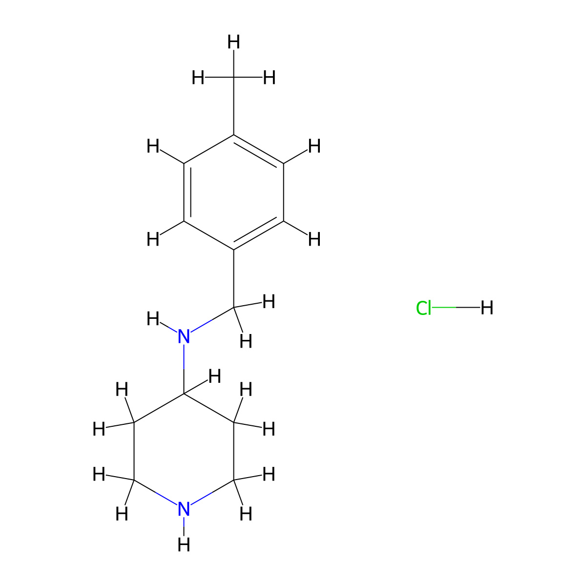 N-(4-Methylbenzyl)piperidin-4-amine hydrochloride molecular structure, CAS 1289385-74-5