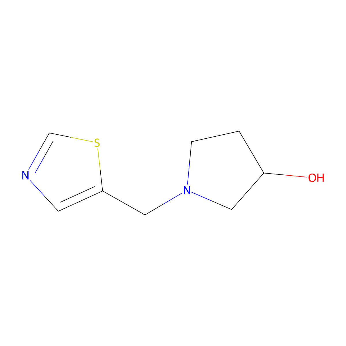 1-(Thiazol-5-ylmethyl)pyrrolidin-3-ol molecular structure, CAS 1289385-76-7