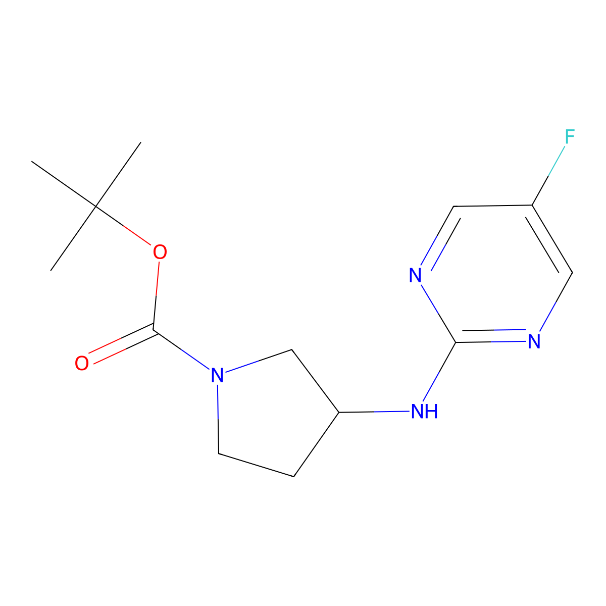 tert-Butyl 3-((5-fluoropyrimidin-2-yl)amino)pyrrolidine-1-carboxylate molecular structure, CAS 1289385-93-8