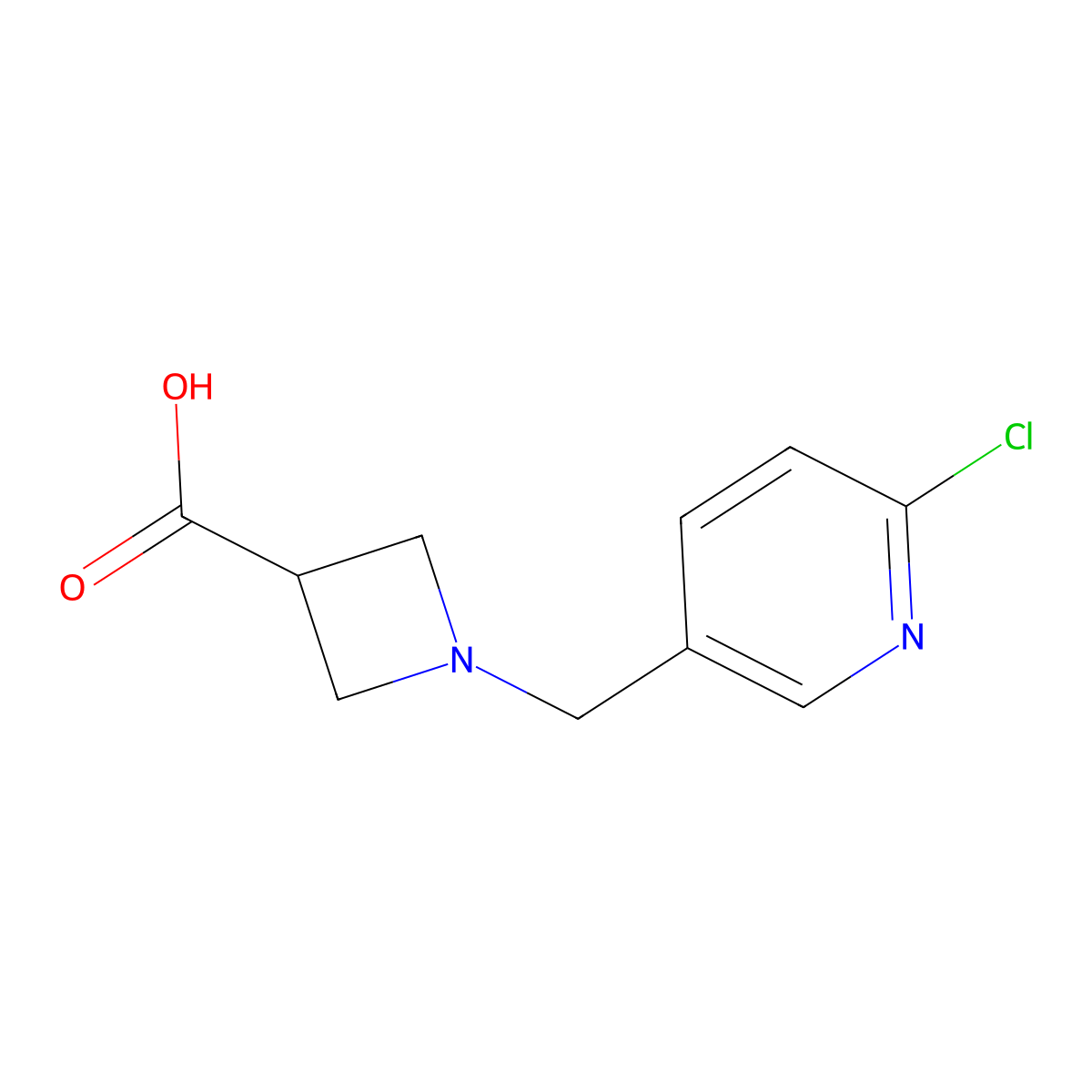 1-((6-Chloropyridin-3-yl)methyl)azetidine-3-carboxylic acid molecular structure, CAS 1289385-98-3