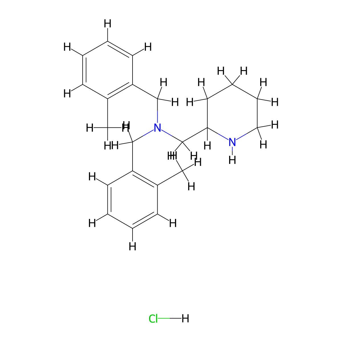 N,N-Bis(2-methylbenzyl)-1-(piperidin-2-yl)methanamine hydrochloride molecular structure, CAS 1289386-00-0