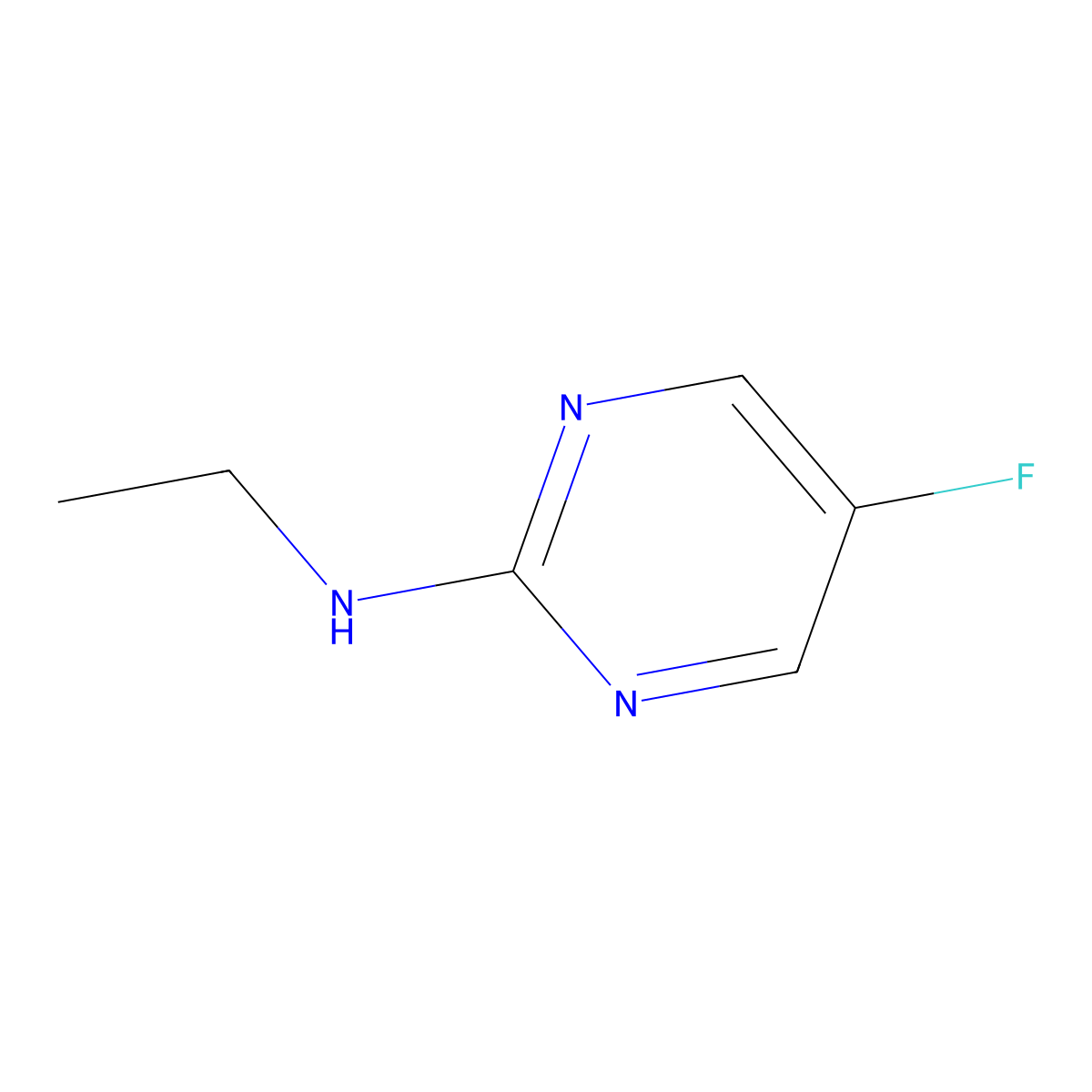N-ethyl-5-fluoropyrimidin-2-amine molecular structure, CAS 1289386-10-2