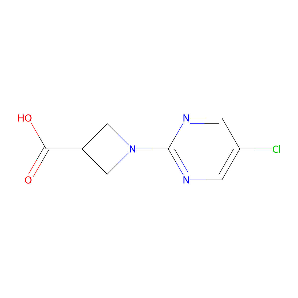 1-(5-Chloropyrimidin-2-yl)azetidine-3-carboxylic acid molecular structure, CAS 1289386-16-8