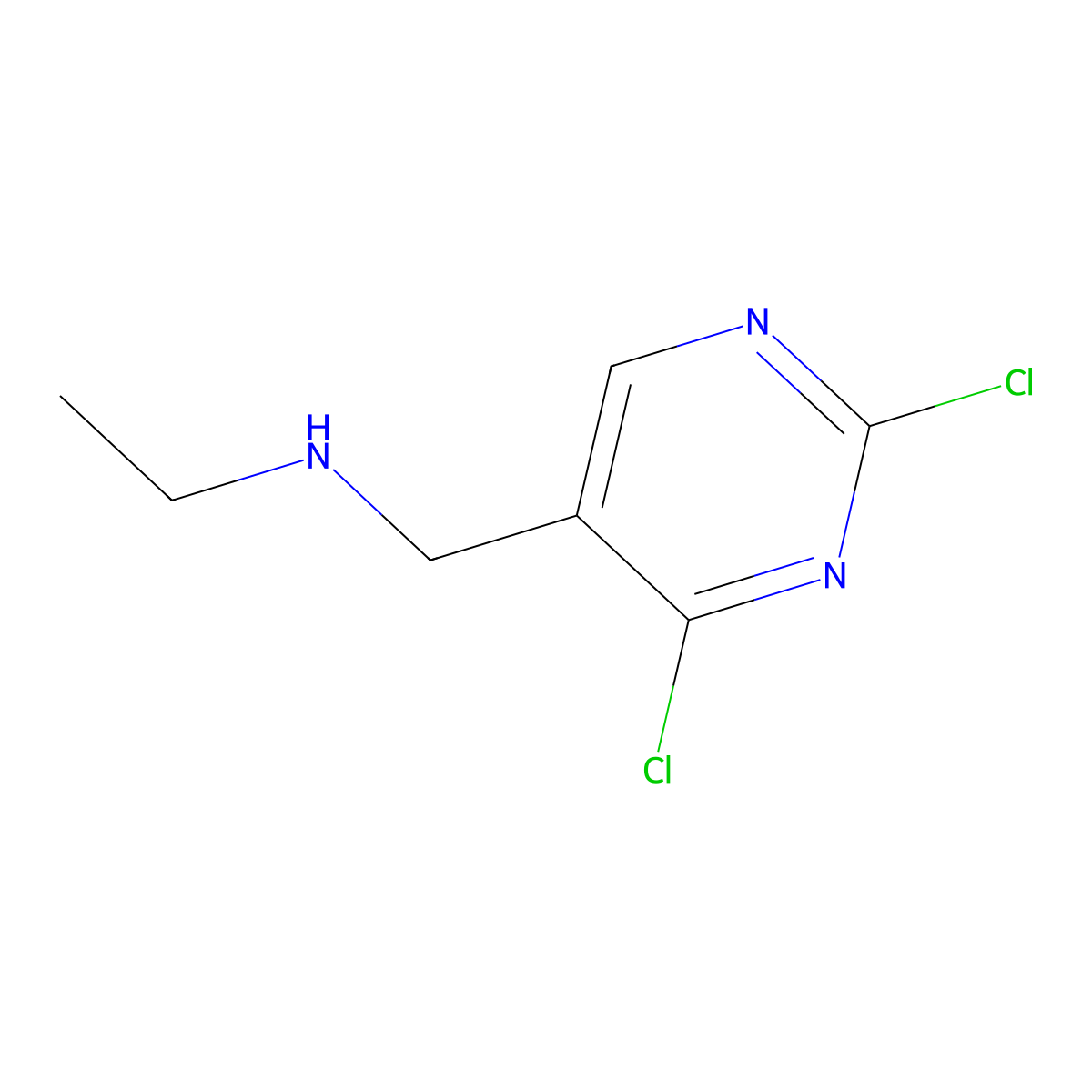 N-((2,4-Dichloropyrimidin-5-yl)methyl)ethanamine molecular structure, CAS 1289386-18-0