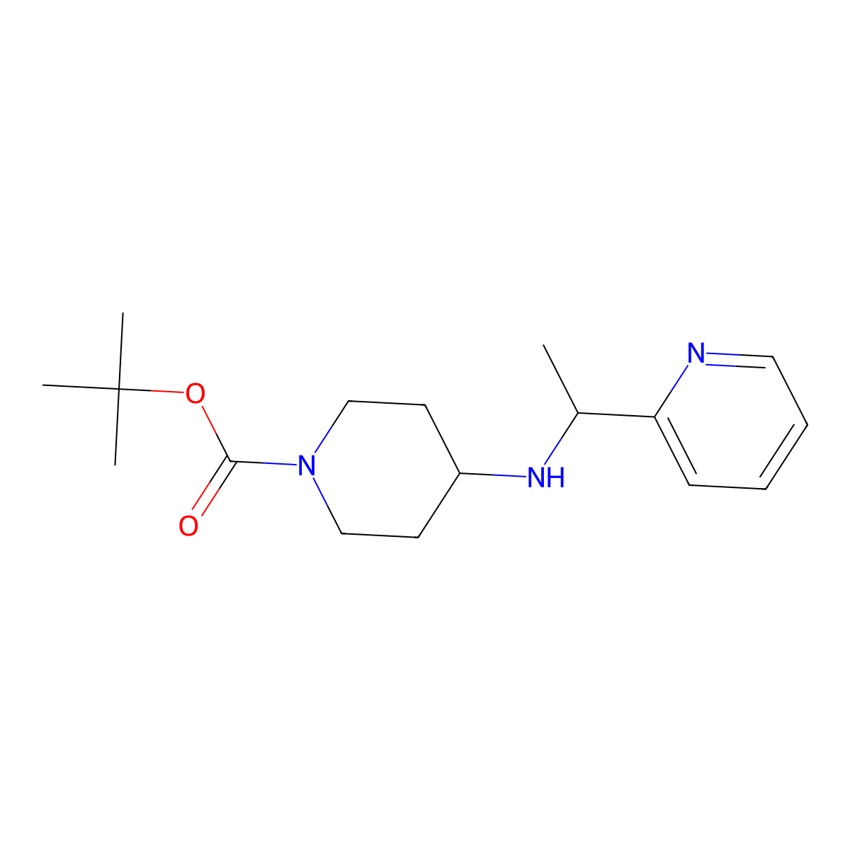 tert-Butyl 4-((1-(pyridin-2-yl)ethyl)amino)piperidine-1-carboxylate molecular structure, CAS 1289386-20-4
