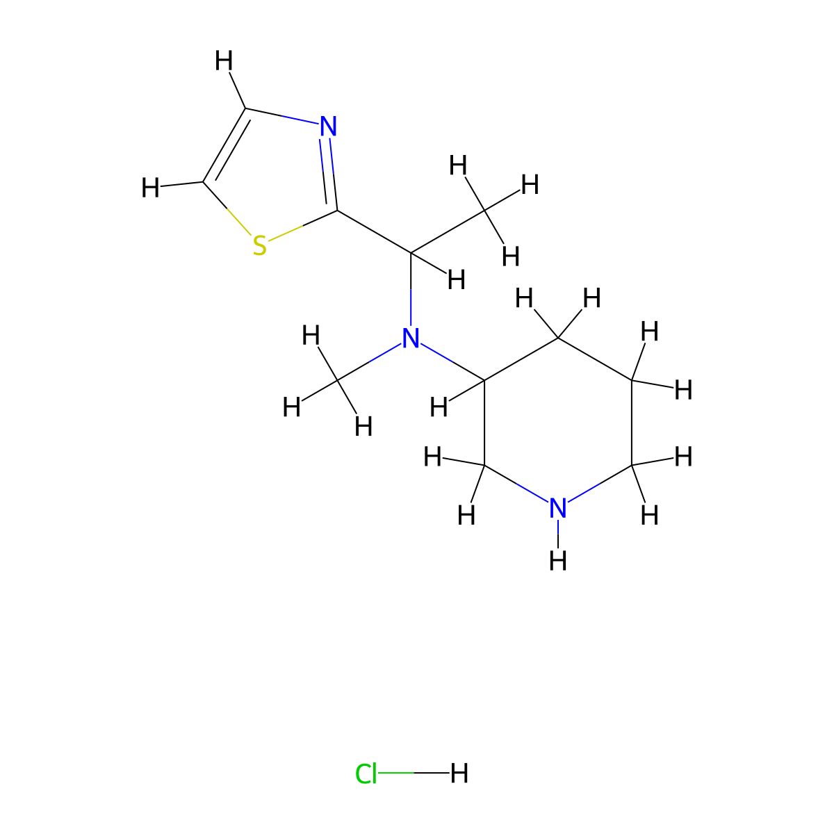 N-Methyl-N-(1-(thiazol-2-yl)ethyl)piperidin-3-amine hydrochloride molecular structure, CAS 1289386-23-7