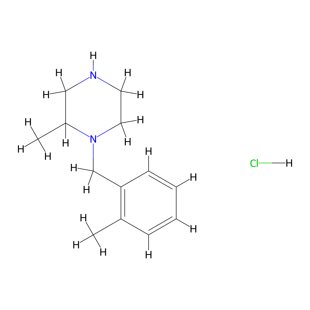 2-Methyl-1-(2-methylbenzyl)piperazine hydrochloride molecular structure, CAS 1289386-26-0