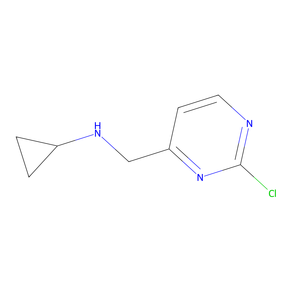 N-((2-Chloropyrimidin-4-yl)methyl)cyclopropanamine molecular structure, CAS 1289386-31-7