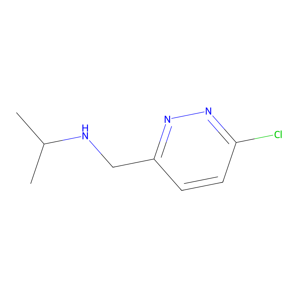N-((6-Chloropyridazin-3-yl)methyl)propan-2-amine molecular structure, CAS 1289386-36-2