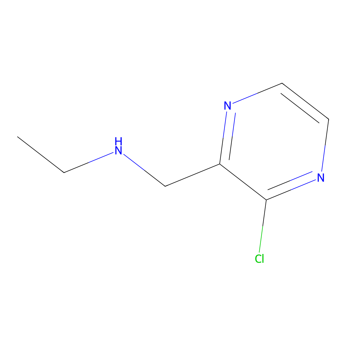 N-[(3-chloropyrazin-2-yl)methyl]ethanamine molecular structure, CAS 1289386-39-5