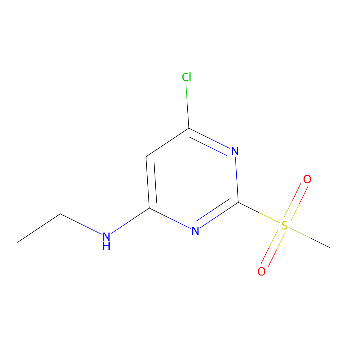 (6-Chloro-2-methanesulfonyl-pyrimidin-4-yl)-ethyl-amine molecular structure, CAS 1289386-46-4