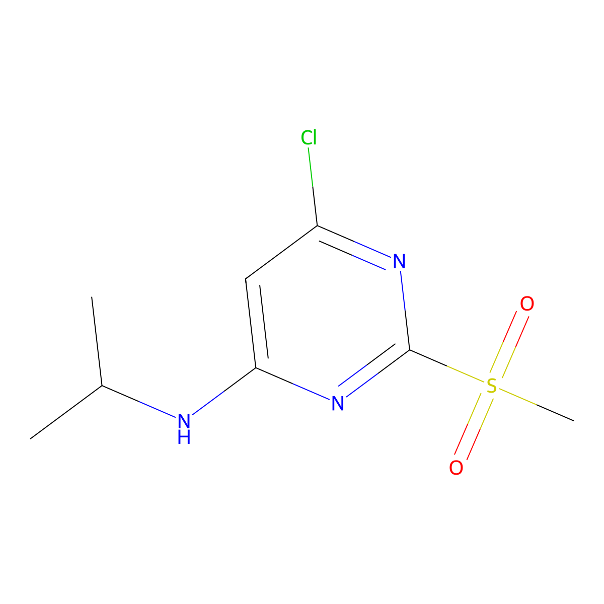 (6-Chloro-2-methanesulfonyl-pyrimidin-4-yl)-isopropyl-amine molecular structure, CAS 1289386-49-7