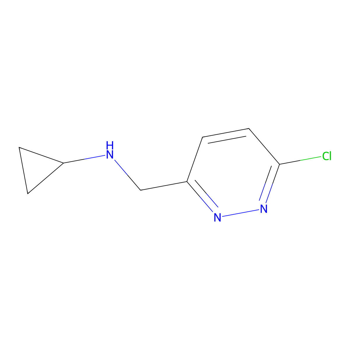 N-((6-Chloropyridazin-3-yl)methyl)cyclopropanamine molecular structure, CAS 1289386-54-4