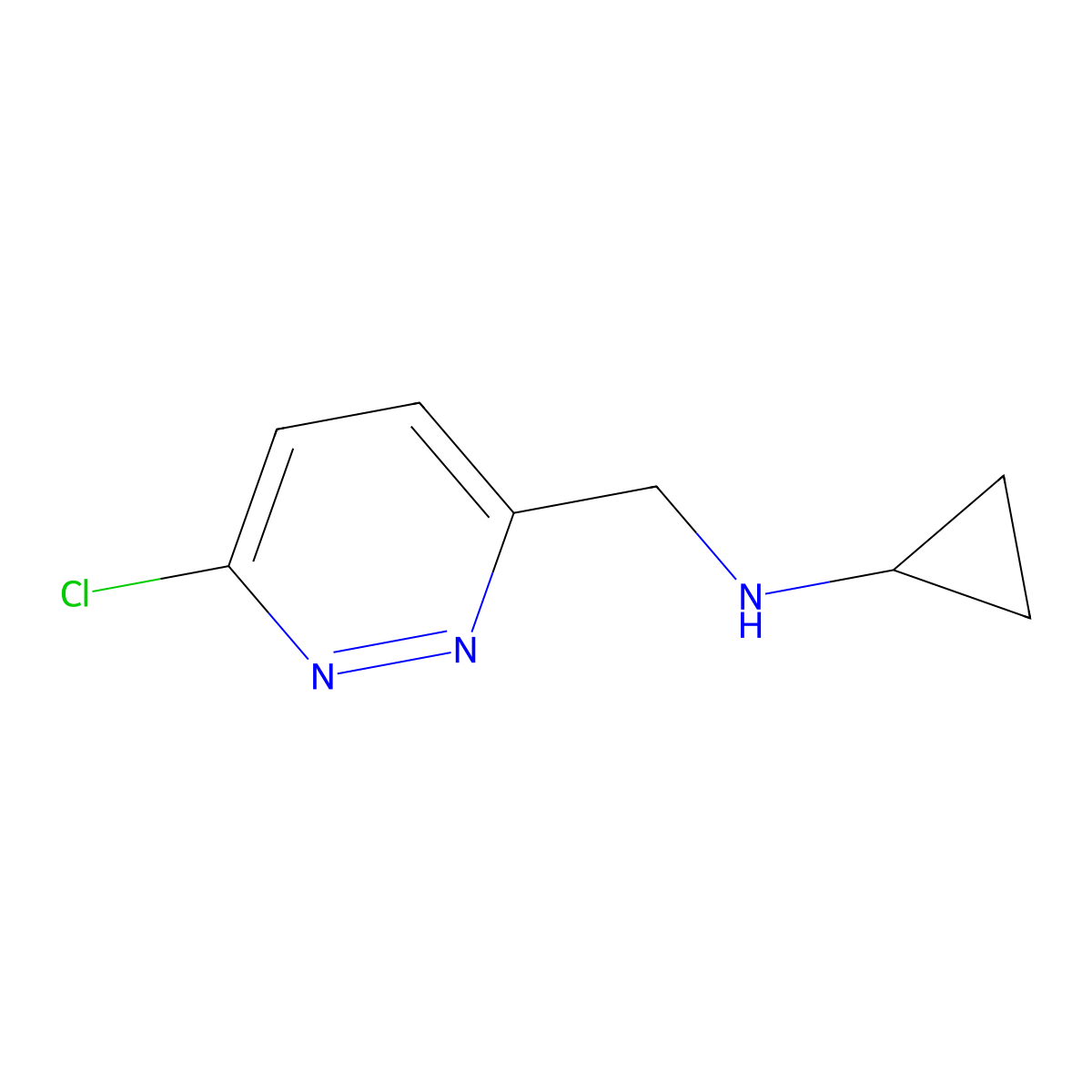 N-((6-Chloropyridazin-3-yl)methyl)cyclopropanamine molecular structure, CAS 1289386-54-4