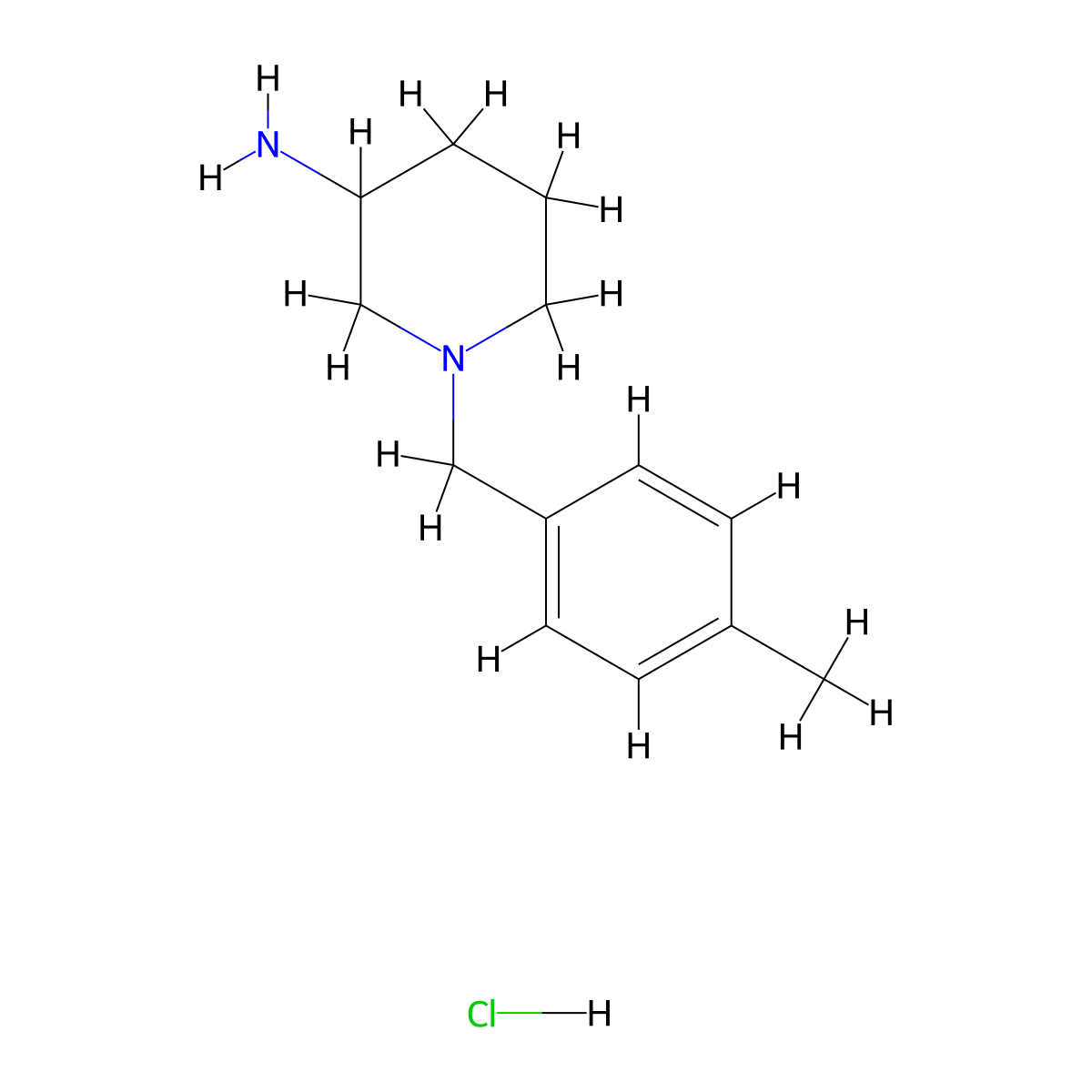 1-(4-Methylbenzyl)piperidin-3-amine hydrochloride molecular structure, CAS 1289386-55-5