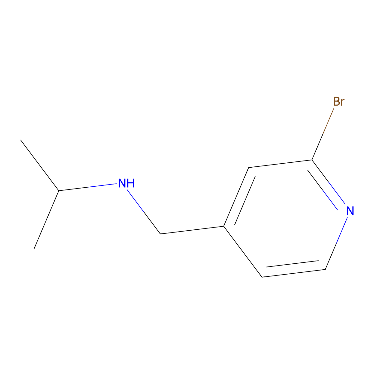 (2-Bromo-pyridin-4-ylmethyl)-isopropyl-amine molecular structure, CAS 1289386-60-2