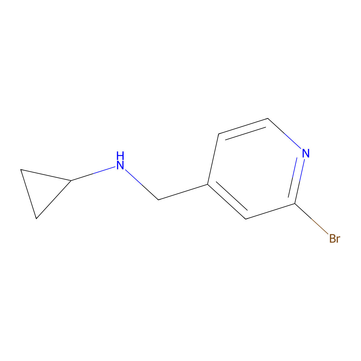 N-((2-Bromopyridin-4-yl)methyl)cyclopropanamine molecular structure, CAS 1289386-62-4