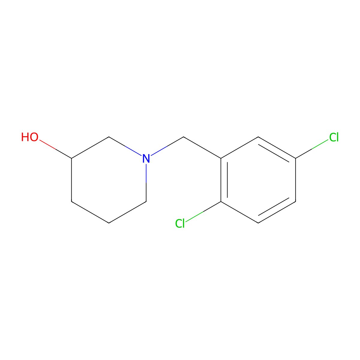 1-(2,5-Dichloro-benzyl)-piperidin-3-ol molecular structure, CAS 1289386-65-7
