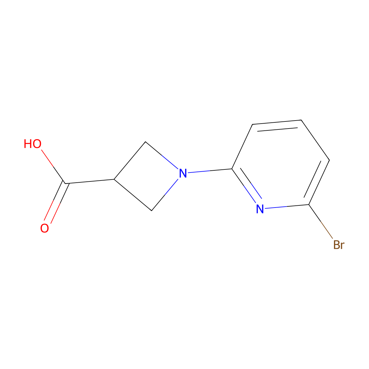 1-(6-Bromopyridin-2-yl)azetidine-3-carboxylic acid molecular structure, CAS 1289386-69-1