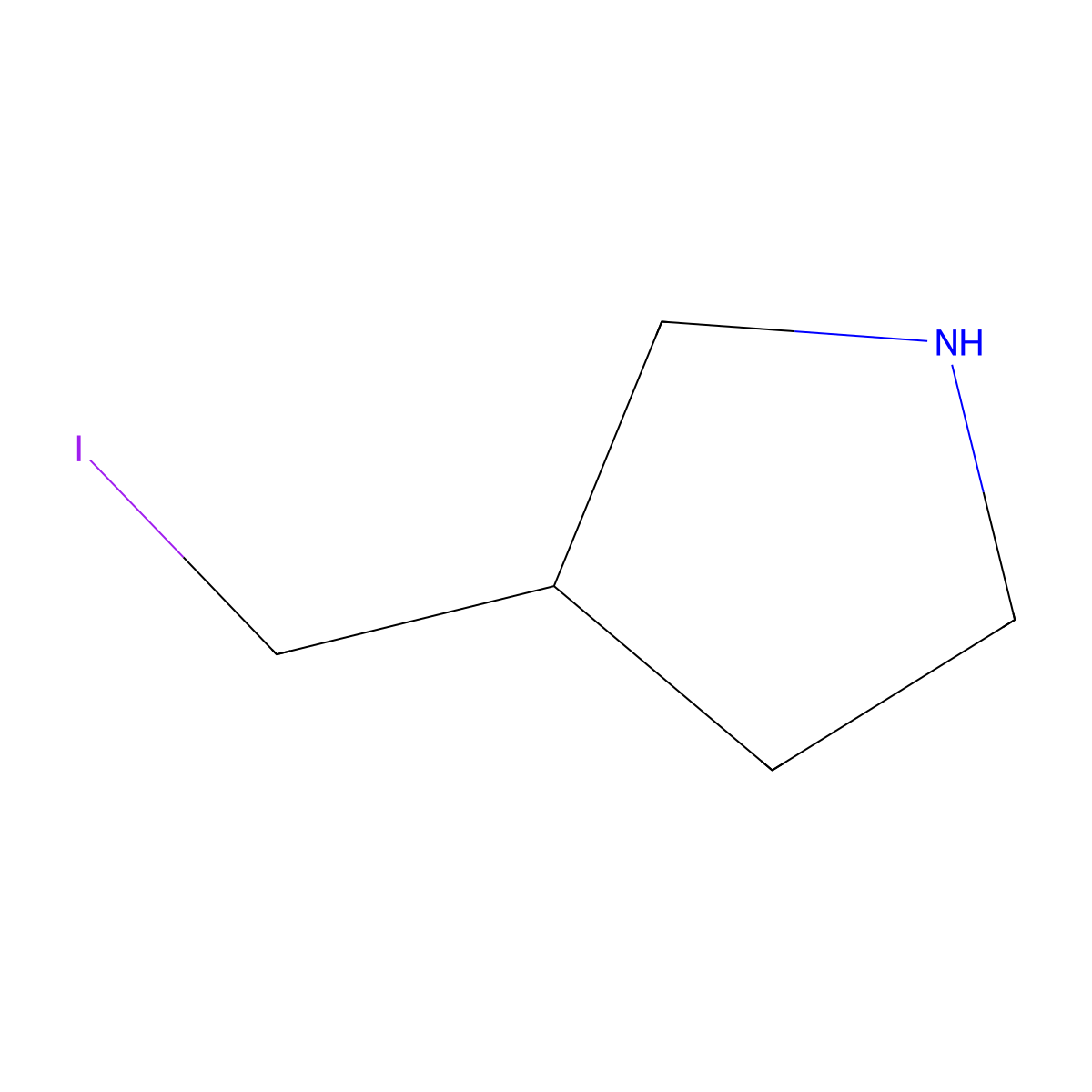 3-(Iodomethyl)pyrrolidine molecular structure, CAS 1289386-74-8