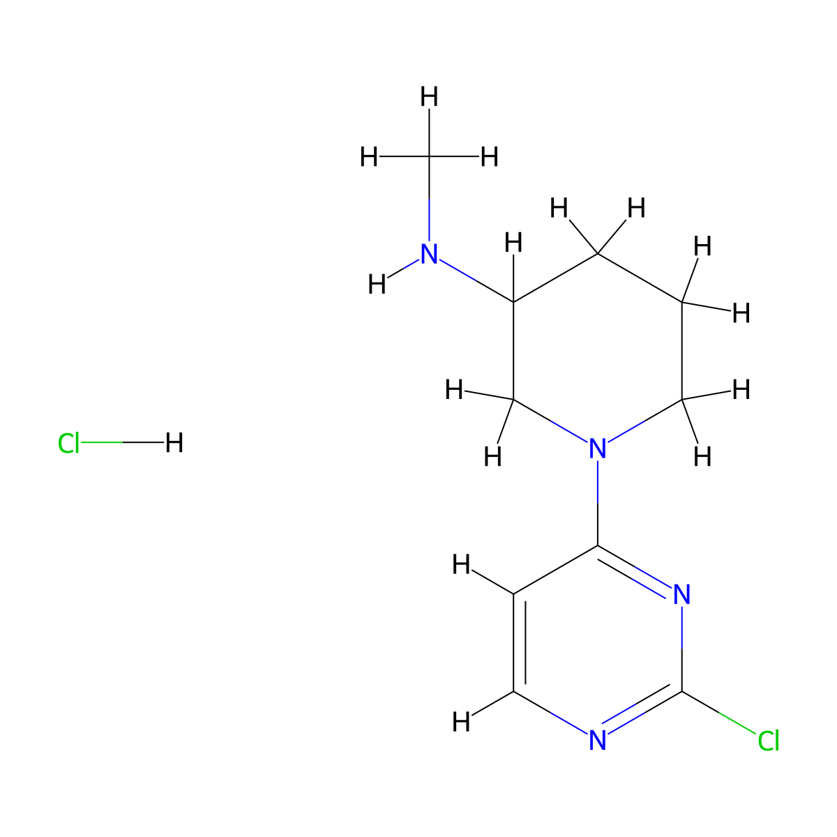 1-(2-Chloropyrimidin-4-yl)-N-methylpiperidin-3-amine hydrochloride molecular structure, CAS 1289387-24-1