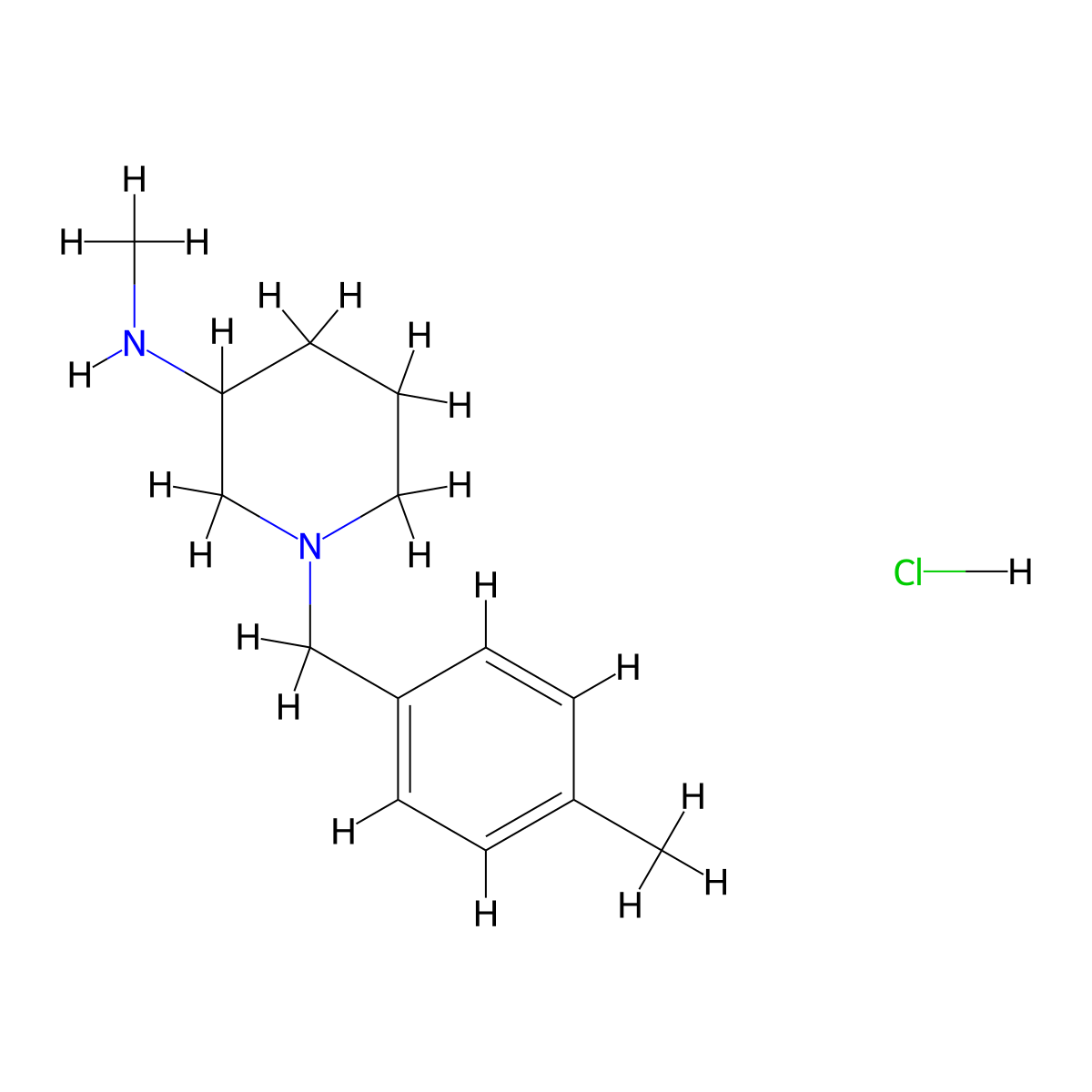 N-Methyl-1-(4-methylbenzyl)piperidin-3-amine hydrochloride molecular structure, CAS 1289387-29-6