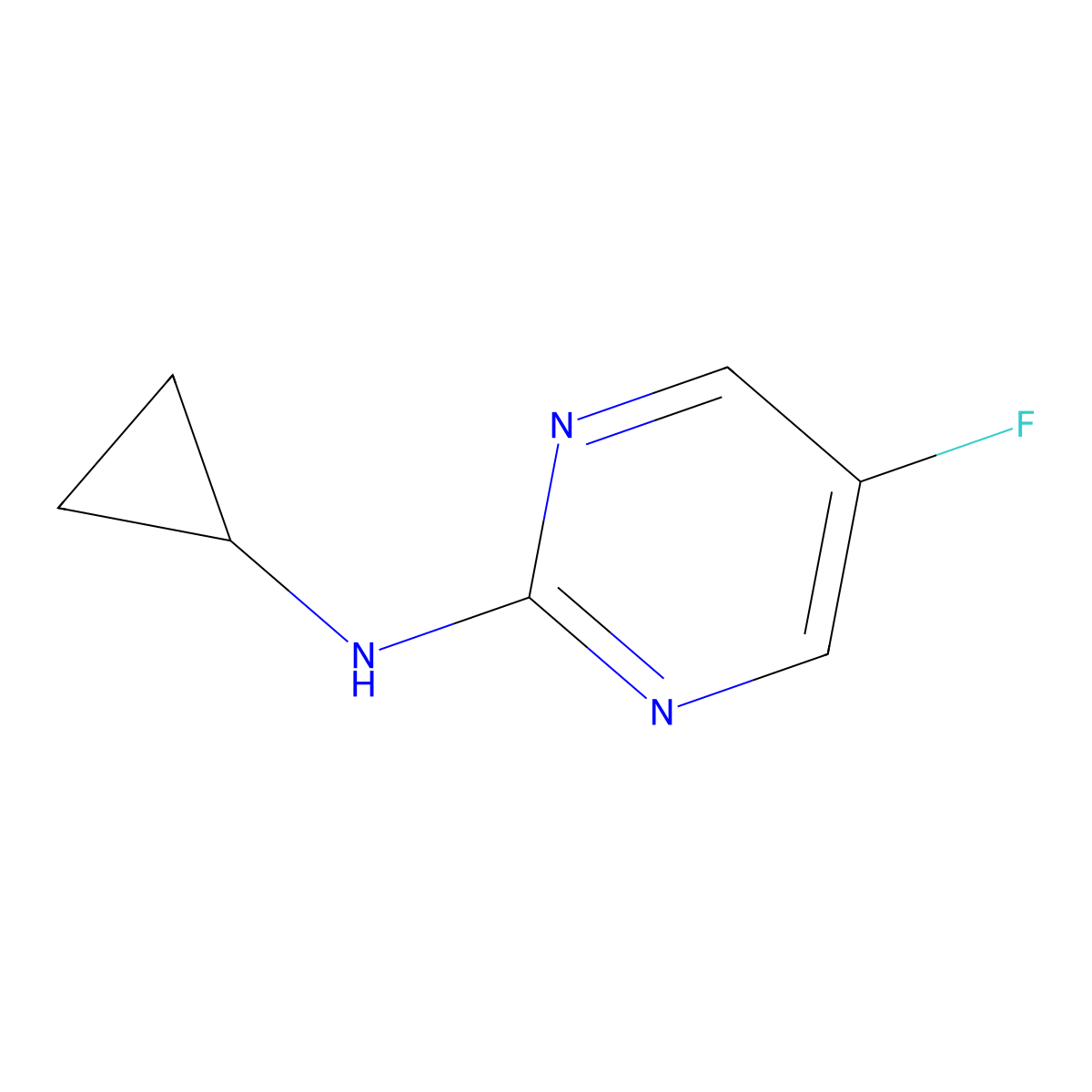 N-Cyclopropyl-5-fluoropyrimidin-2-amine molecular structure, CAS 1289387-32-1