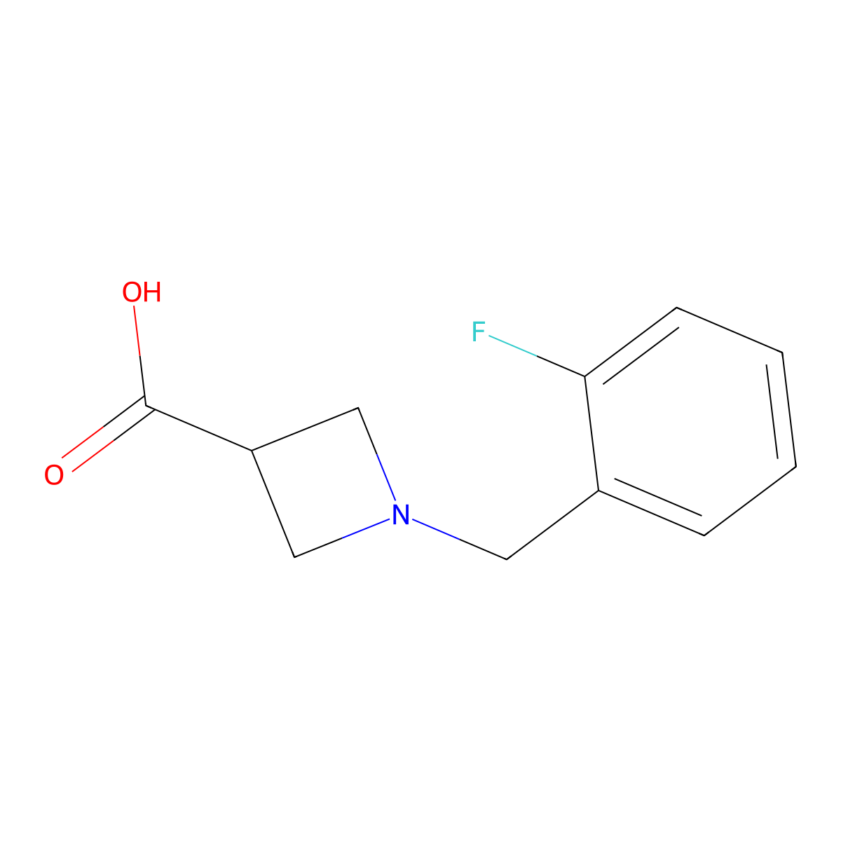 1-(2-Fluorobenzyl)azetidine-3-carboxylic acid molecular structure, CAS 1289387-38-7