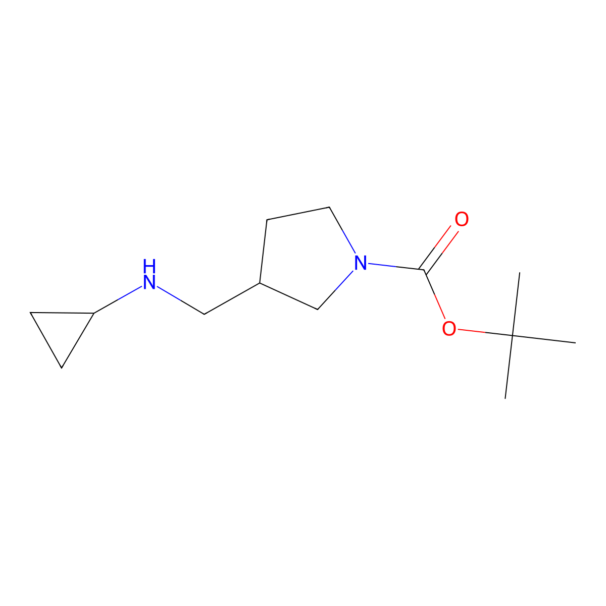 tert-Butyl 3-((cyclopropylamino)methyl)pyrrolidine-1-carboxylate molecular structure, CAS 1289387-40-1