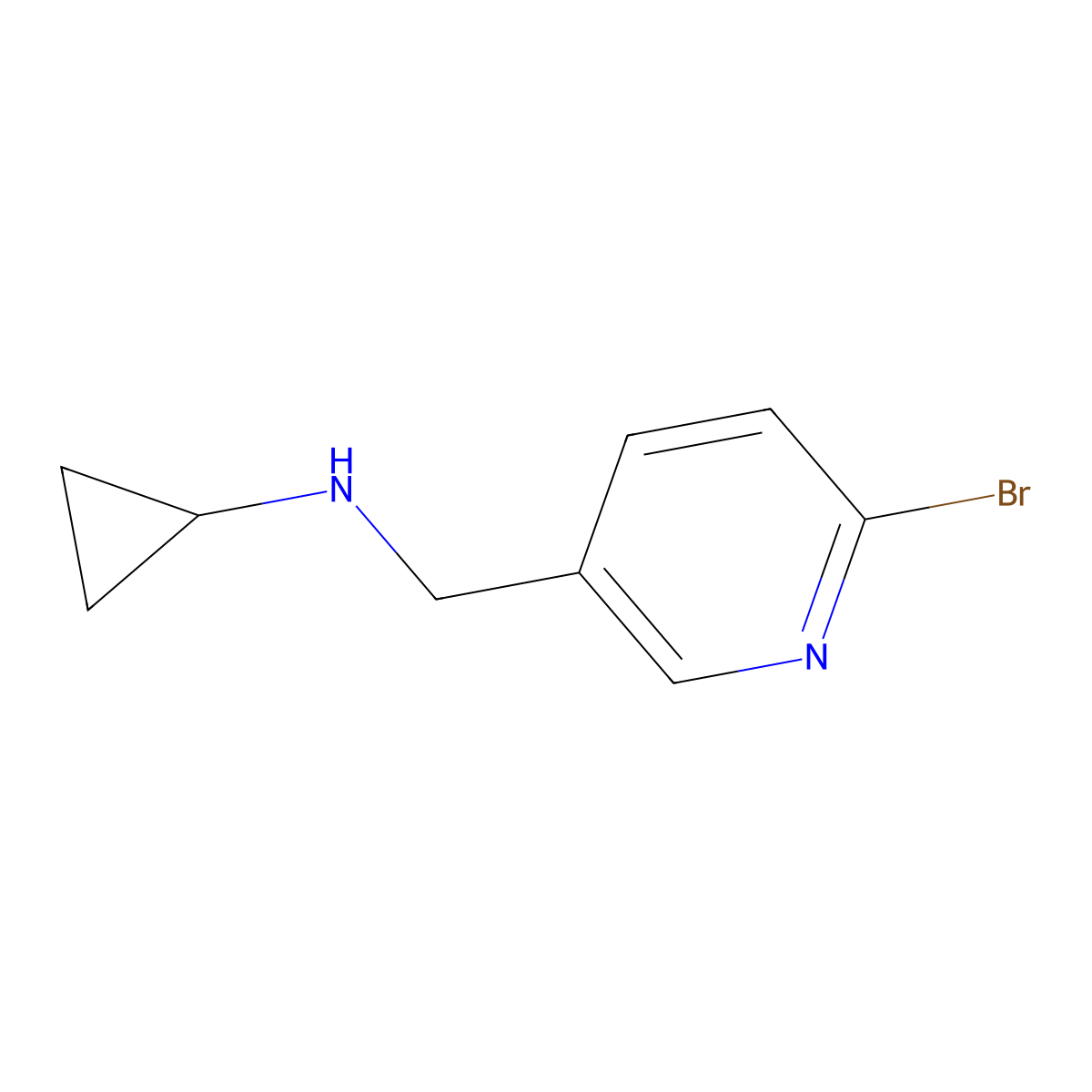 N-((6-Bromopyridin-3-yl)methyl)cyclopropanamine molecular structure, CAS 1289387-50-3