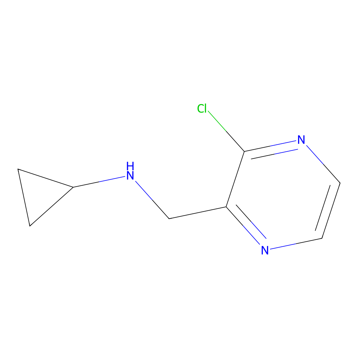 N-((3-Chloropyrazin-2-yl)methyl)cyclopropanamine molecular structure, CAS 1289387-53-6