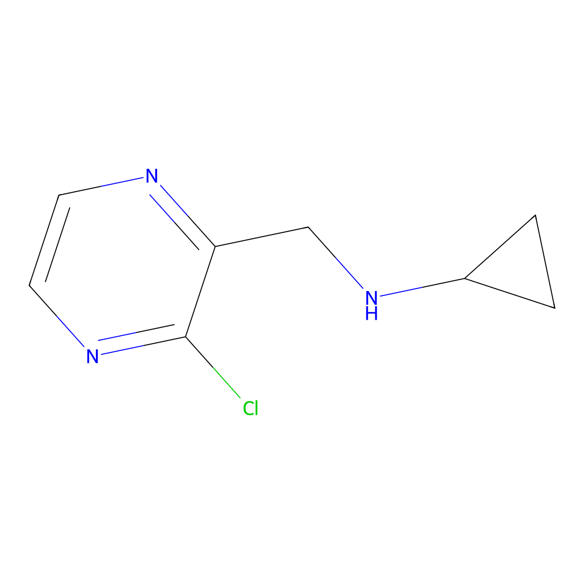 N-((3-Chloropyrazin-2-yl)methyl)cyclopropanamine molecular structure, CAS 1289387-53-6