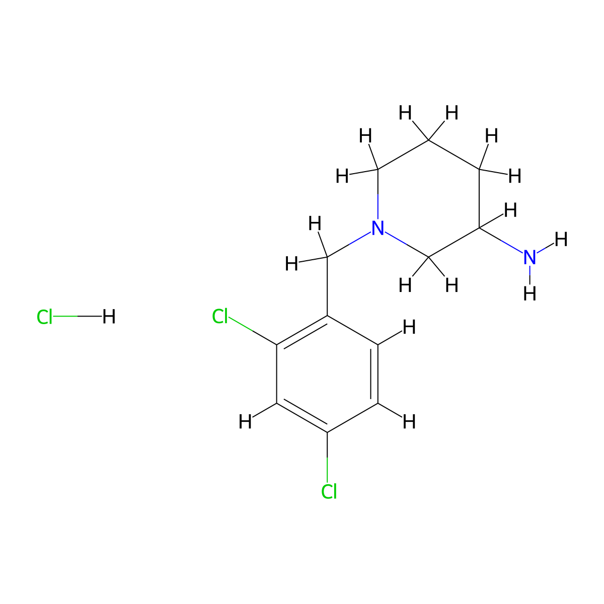 1-(2,4-Dichlorobenzyl)piperidin-3-amine hydrochloride molecular structure, CAS 1289387-60-5