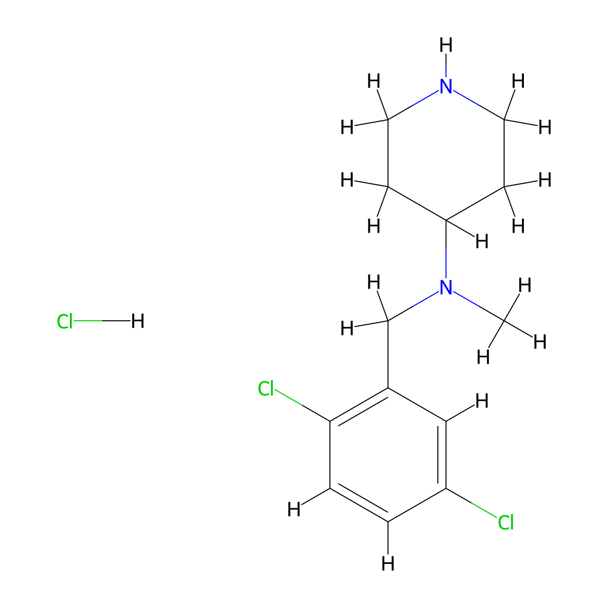 (2,5-Dichloro-benzyl)-methyl-piperidin-4-yl-amine hydrochloride molecular structure, CAS 1289387-69-4