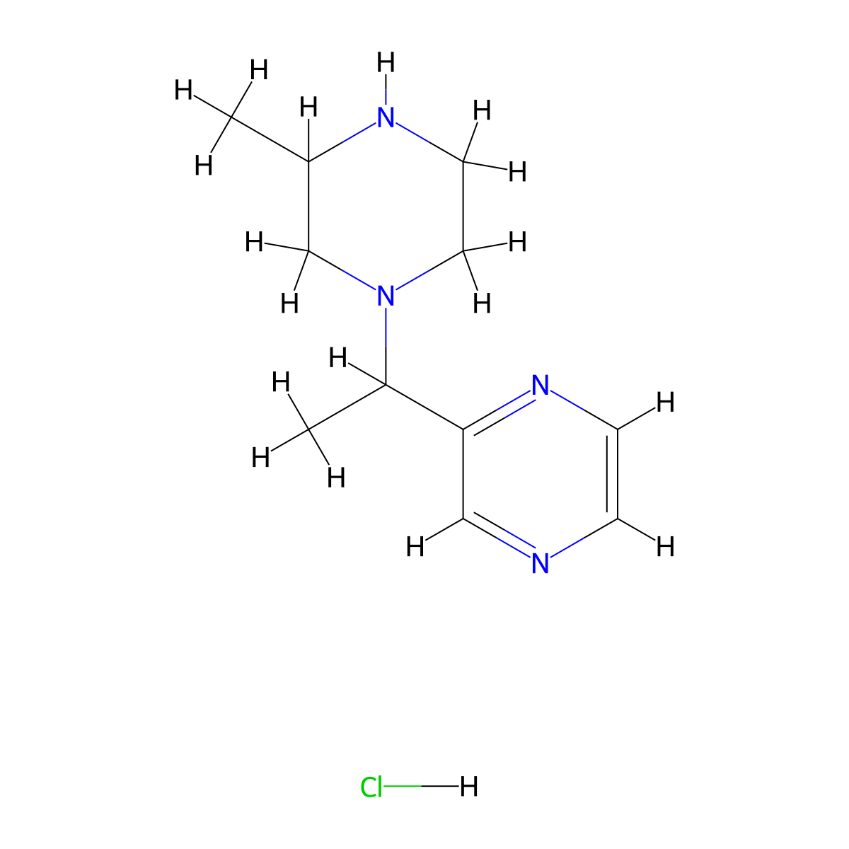 2-[1-(3-Methyl-piperazin-1-yl)-ethyl]-pyrazine hydrochloride molecular structure, CAS 1289387-73-0
