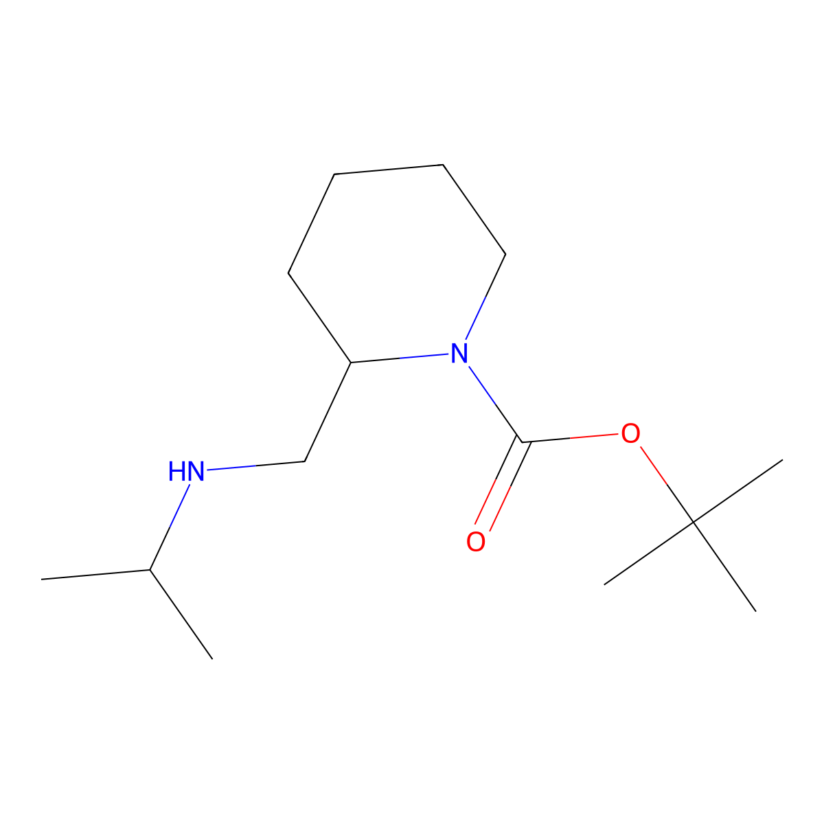 tert-Butyl 2-((isopropylamino)methyl)piperidine-1-carboxylate molecular structure, CAS 1289387-82-1