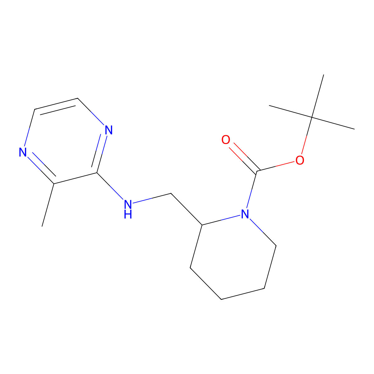 tert-Butyl 2-(((3-methylpyrazin-2-yl)amino)methyl)piperidine-1-carboxylate molecular structure, CAS 1289387-89-8