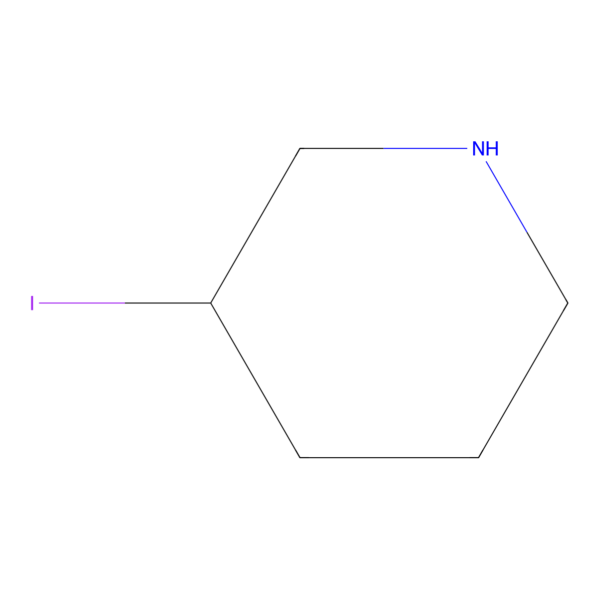 3-Iodopiperidine molecular structure, CAS 1289387-90-1