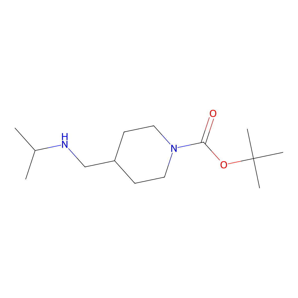 tert-Butyl 4-((isopropylamino)methyl)piperidine-1-carboxylate molecular structure, CAS 1289387-91-2