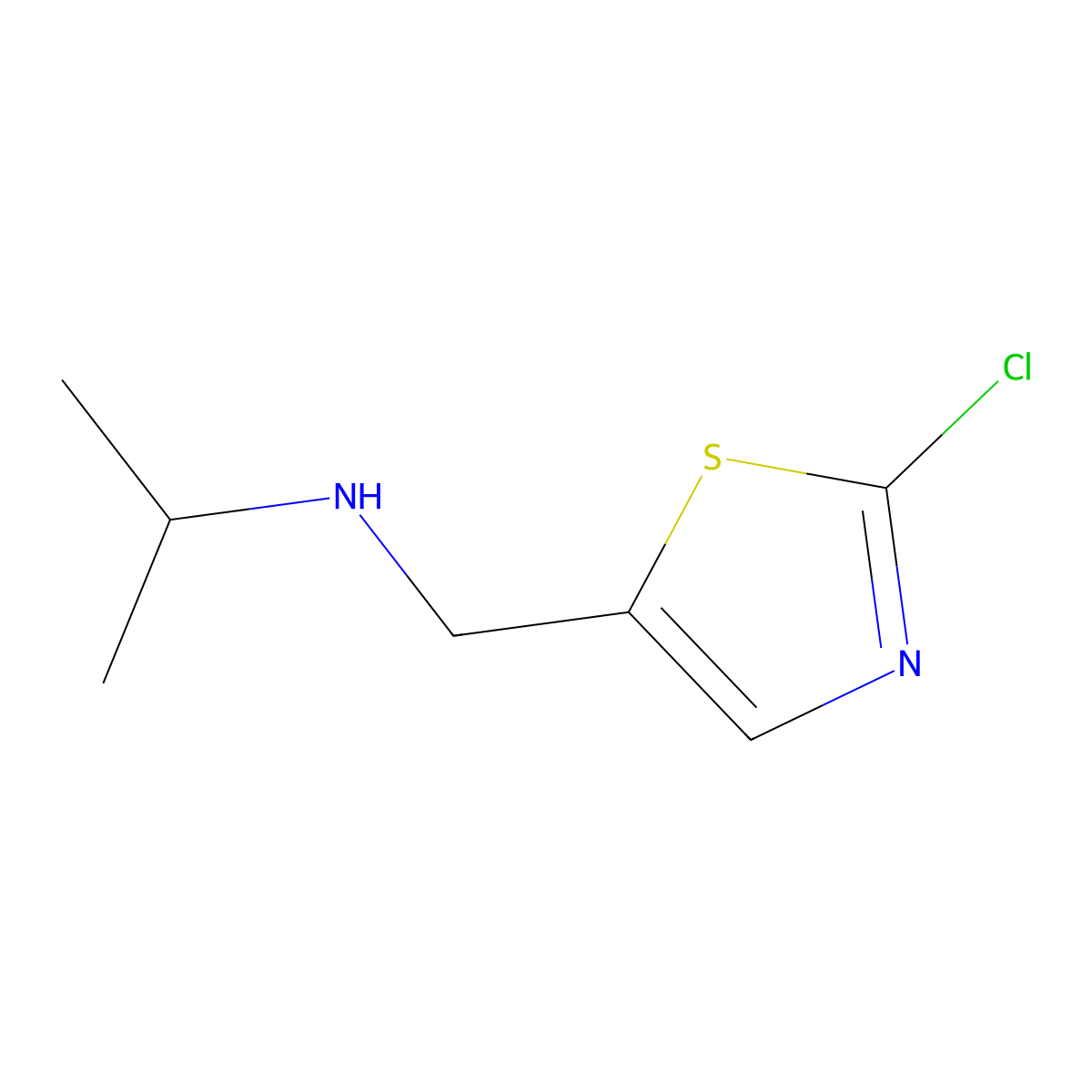N-((2-Chlorothiazol-5-yl)methyl)propan-2-amine molecular structure, CAS 1289388-03-9
