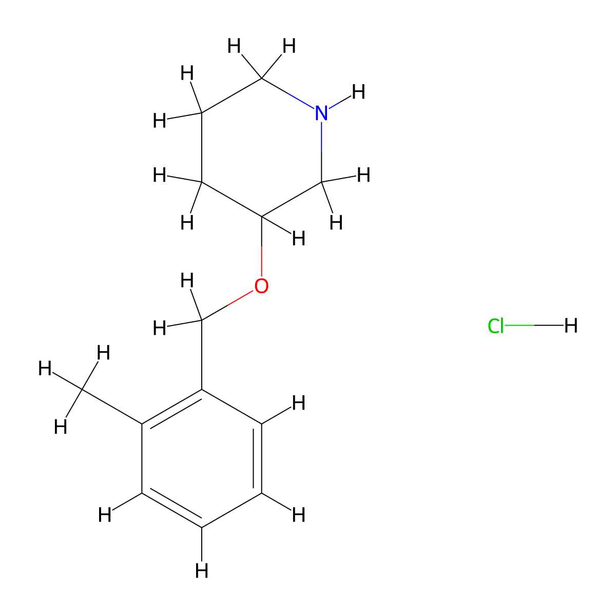 3-((2-Methylbenzyl)oxy)piperidine hydrochloride molecular structure, CAS 1289388-20-0